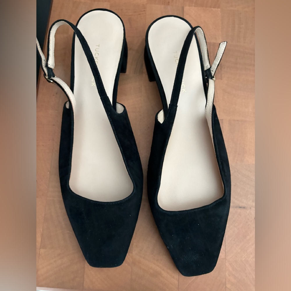 Tuckernuck Black Suede Women's Slingback Shoes Size 8.5. Excellent condition!